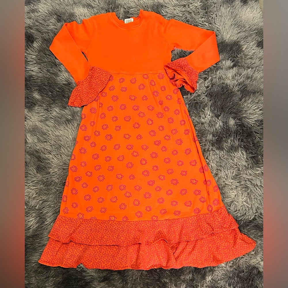 Burnt Orange Keedo X-Large Purple Posey Dress